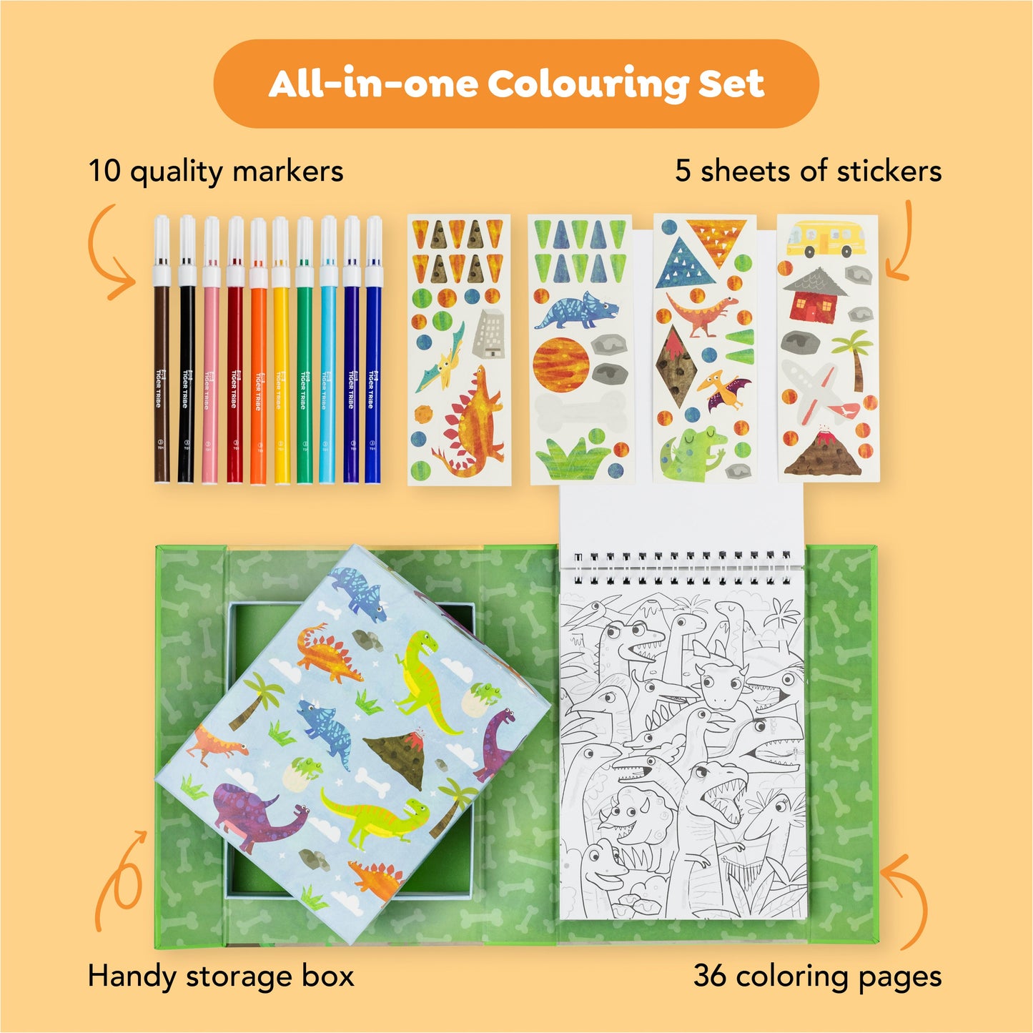 Tiger Tribe Coloring Set - Dinosaur - Image 3