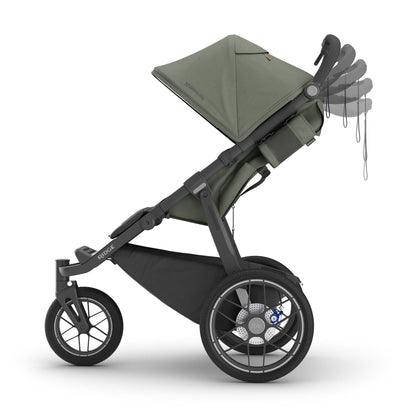 UPPAbaby Ridge V2 Jogging Stroller - Evelyn (Meadow Green / Carbon Frame) - 1403-RDG-NA-EVE
