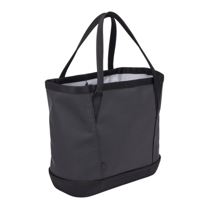 Black Thule Chasm Gear Tote 30L by Thule, durable nylon tote with reinforced base and dual handles, front view