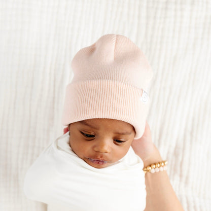 Lou Lou & Company Beanie with Pom - Blush Pink, Infant (0-6 MO)