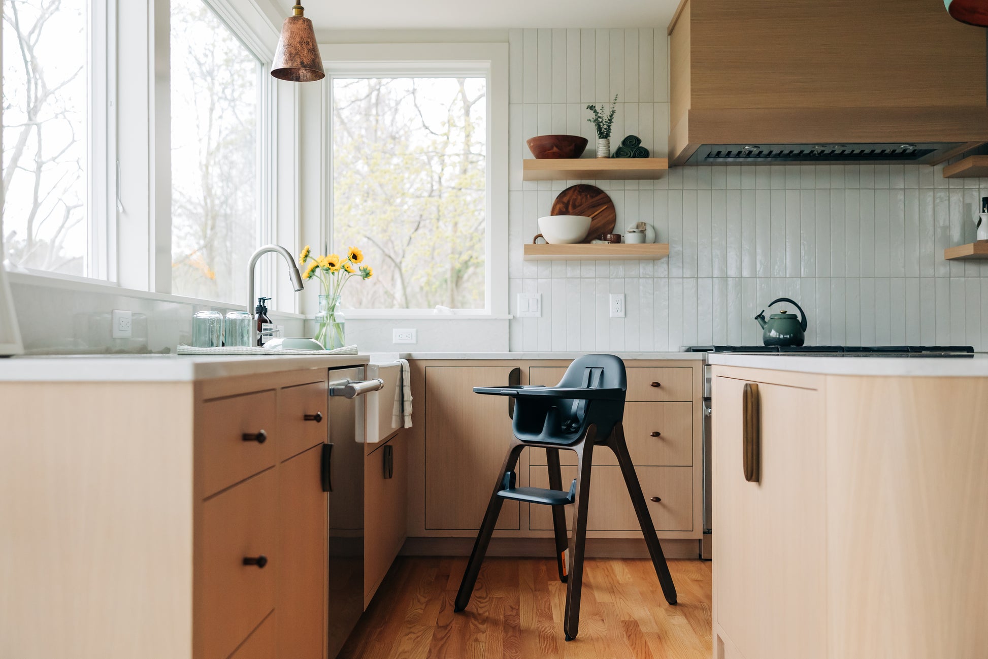 UPPAbaby high chair in a modern kitchen
