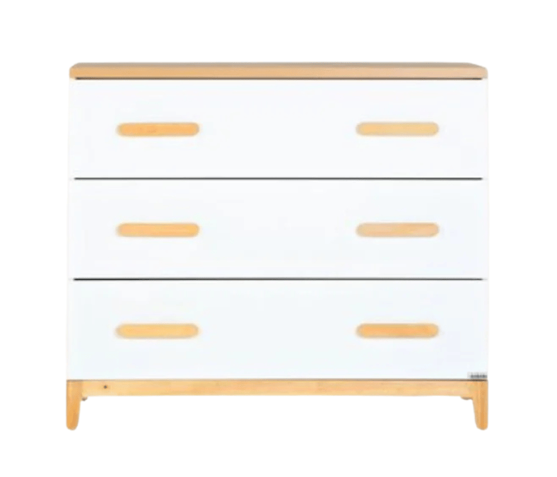 dadada Lala Little 3-Drawer Dresser - White / Red Oak - 44061-DA