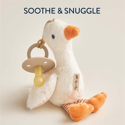 Itzy Ritzy Bitzy Pal Natural Rubber Pacifier & Plush - Goose