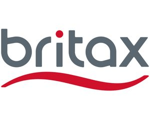 The Britax logo featuring the word "britax" in gray with a red dot and a red curved line underneath.
