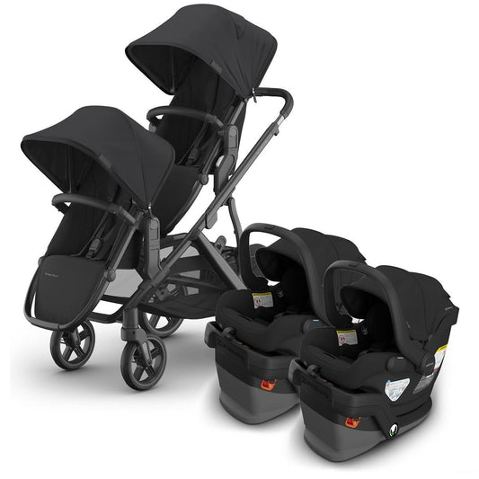 UPPAbaby Vista V3 Twin Stroller with RumbleSeat V3 + Mesa V3 Travel System Bundle - Jake / Jake - TWIN-V3-TRVL-MESA-V3-0303-VSO-NA-JKE