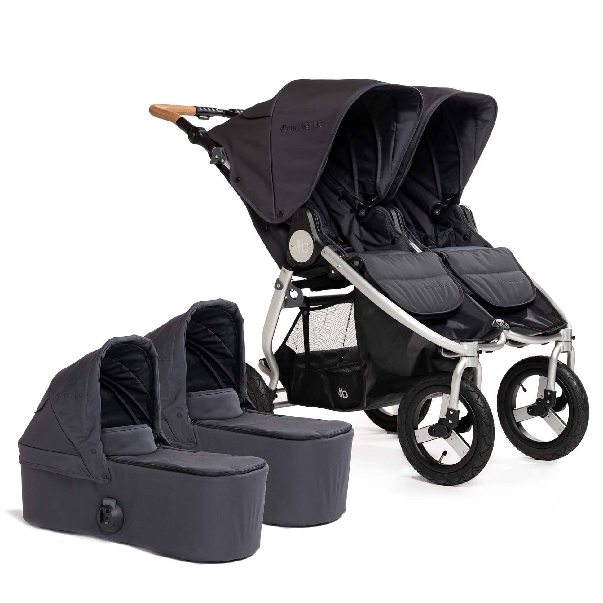 Bumbleride Indie Twin Double Stroller + 2 Bassinet Bundle - Dusk / Dusk - 2-IT-985US-BTN-82US