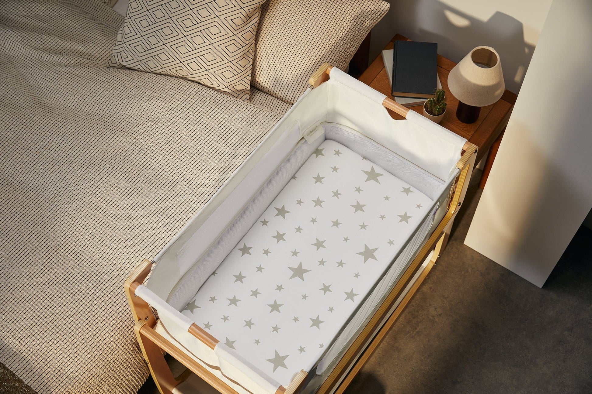 Snuz SnuzPod Crib Fitted Sheets, 2 Pack - Grey Star - BD028BB