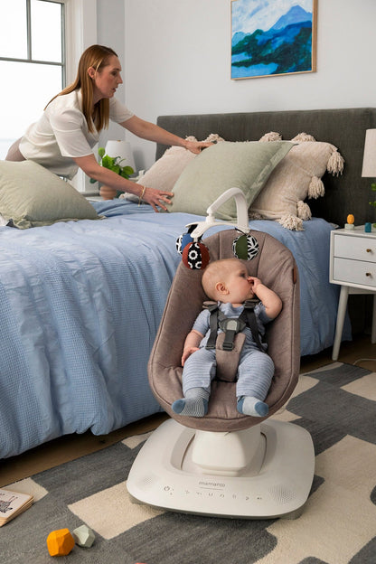 UPPAbaby MamaRoo Multi-Motion Baby Swing - Jake (Charcoal Melange) - 2001-MRO-NA-JKE