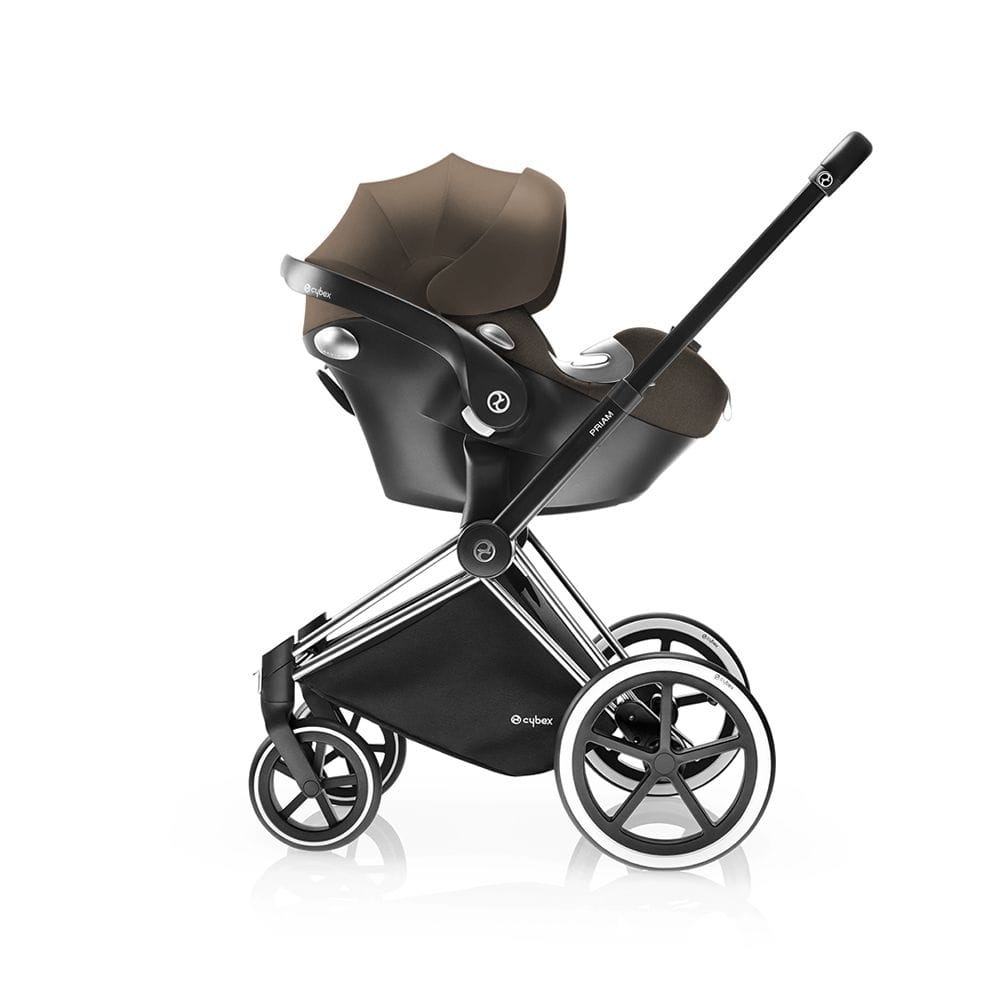 Cybex 2017 / 2018 Priam Frame + Cloud Q SensorSafe Reclining Infant Car Seat - Trekking Chrome / Stardust Black - 515215309-519003939
