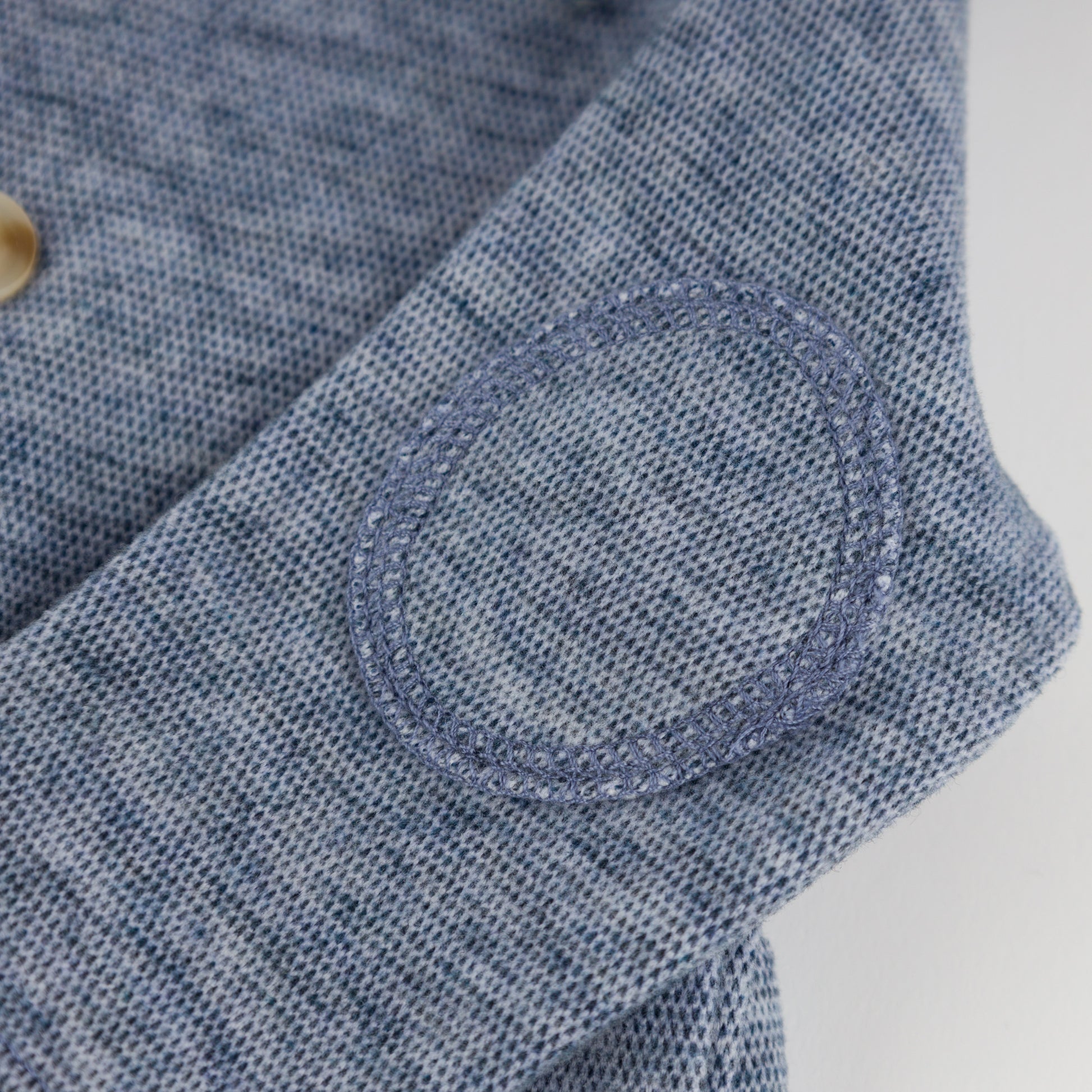 Oh Baby! Honeycomb Henley Elbow Patch 2pc Set - Denim, 0-3M - Image 4