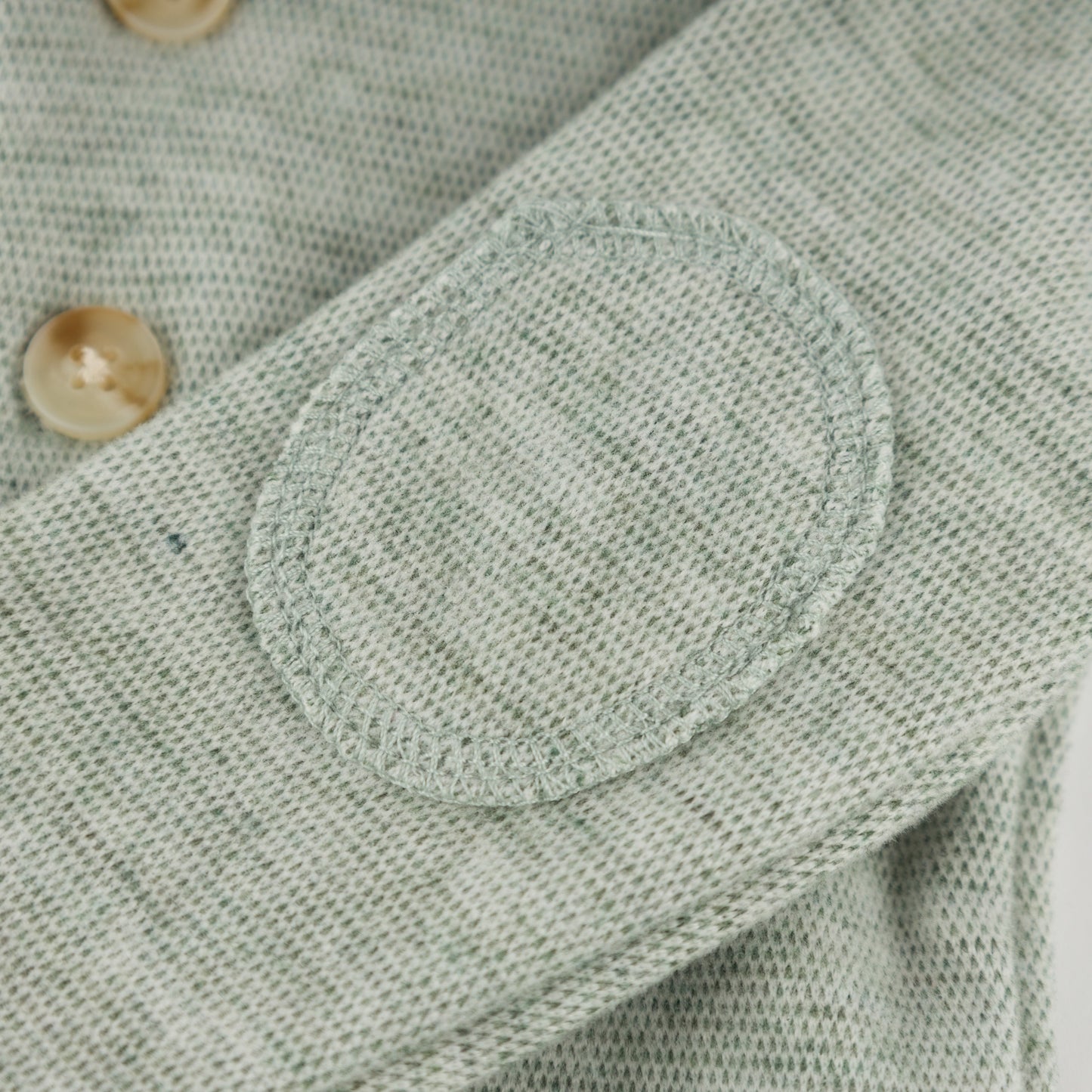 Oh Baby! Honeycomb Henley Elbow Patch 2pc Set - Spruce, 0-3M - Image 4