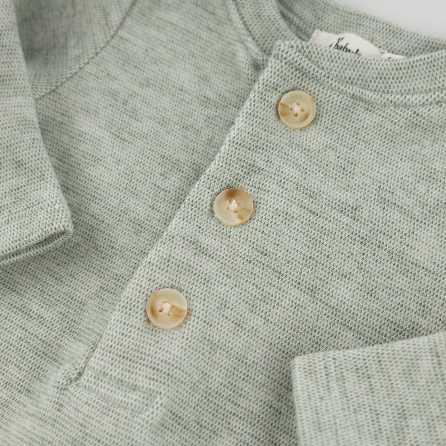 Oh Baby! Honeycomb Henley Elbow Patch 2pc Set - Spruce, 3-6M - Image 3