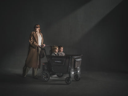 WonderFold L4 Quad (4 Seater) Stroller Wagon with Non-Electric Wheels - Porsche
