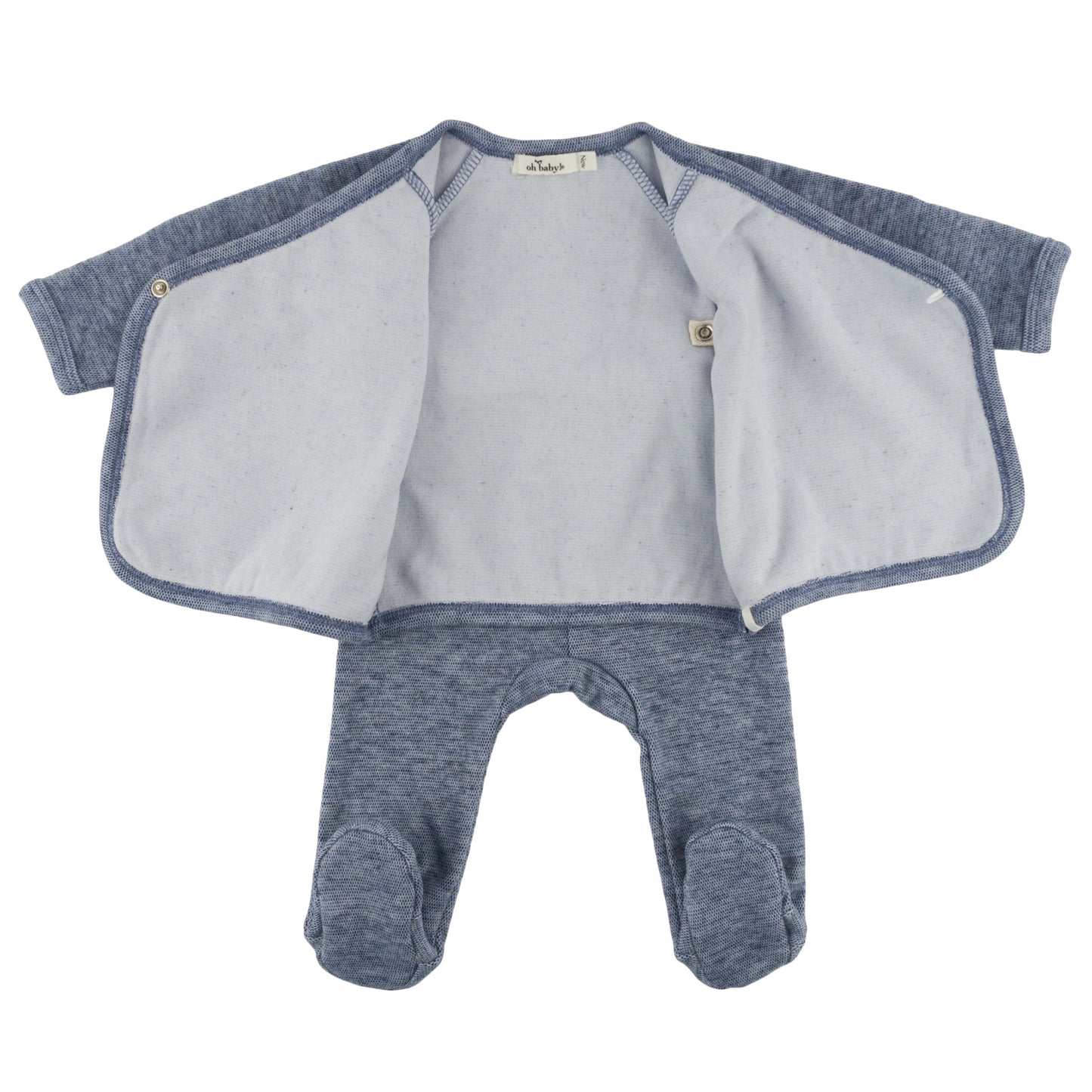 Oh Baby! Honeycomb Kimono Set - Denim, NB - Image 2