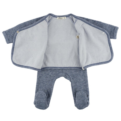 Oh Baby! Honeycomb Kimono Set - Denim, NB - Image 2