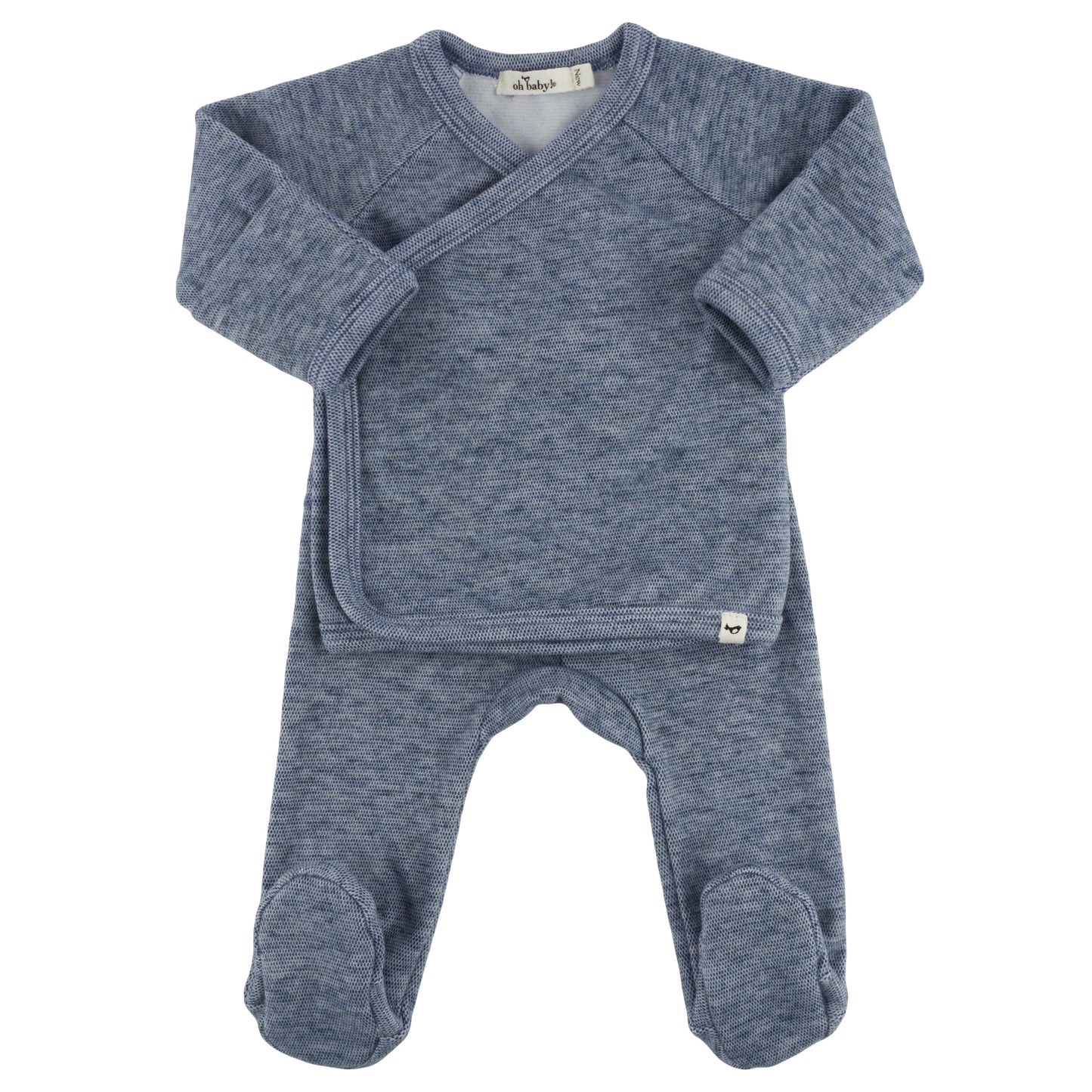 Oh Baby! Honeycomb Kimono Set - Denim, NB