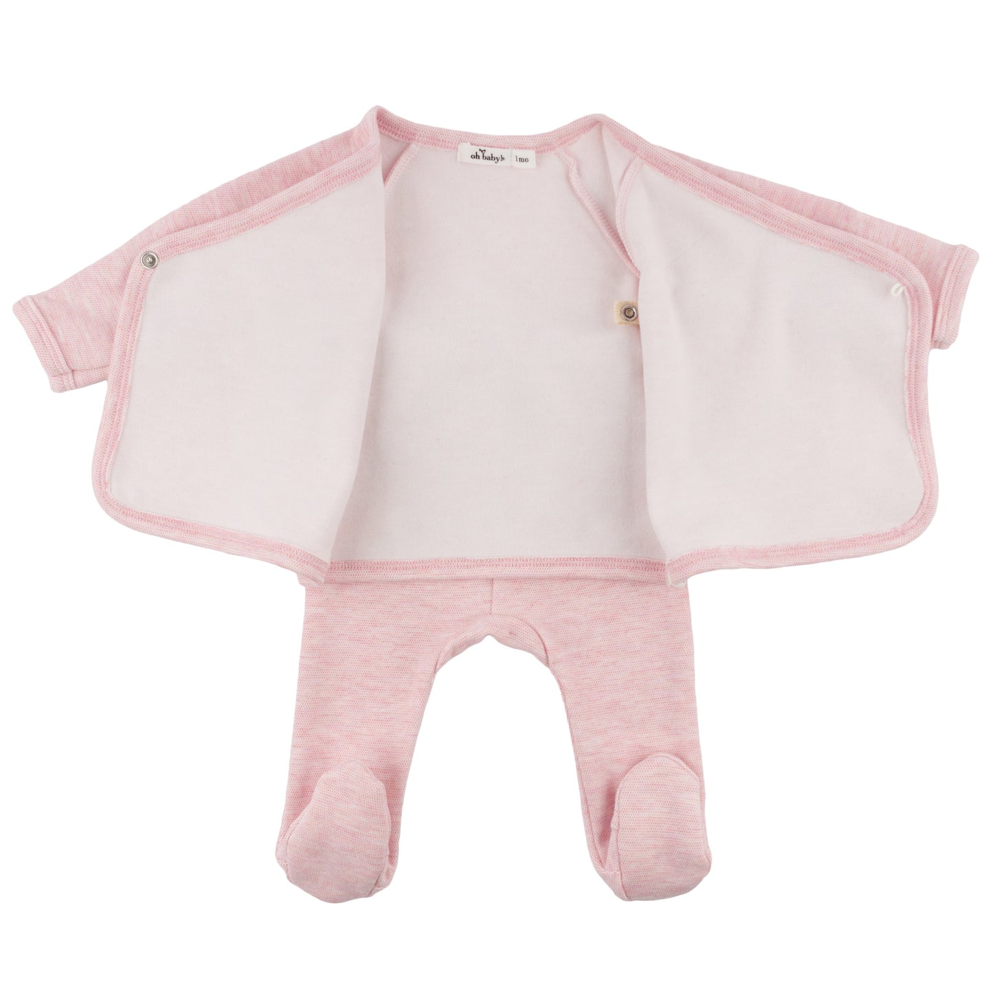 Oh Baby! Honeycomb Kimono Set - Pale Pink, NB - Image 2