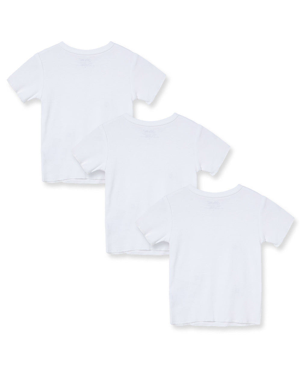 Little Me White 3-Pack T-Shirts - White, Small