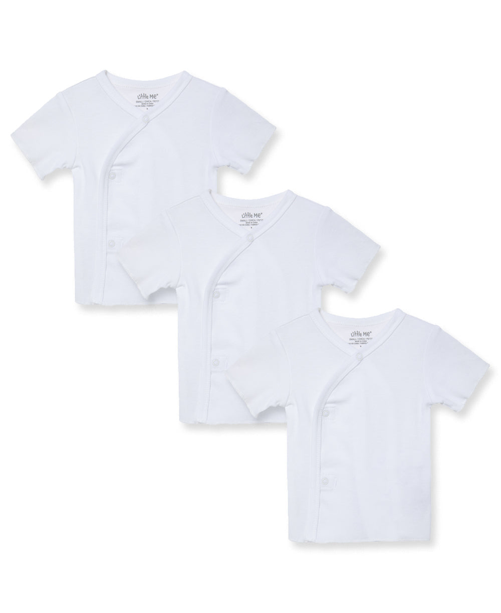 Little Me White 3-Pack T-Shirts - White, Small