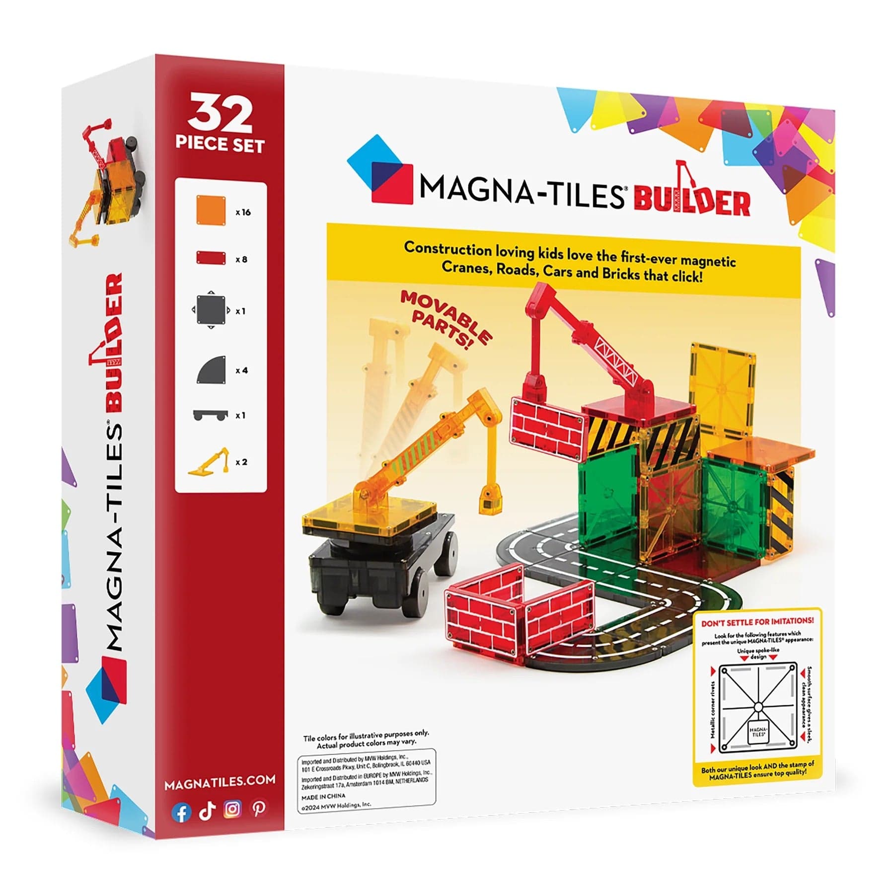 Magna-Tiles Builder 32 Piece Set - 21632