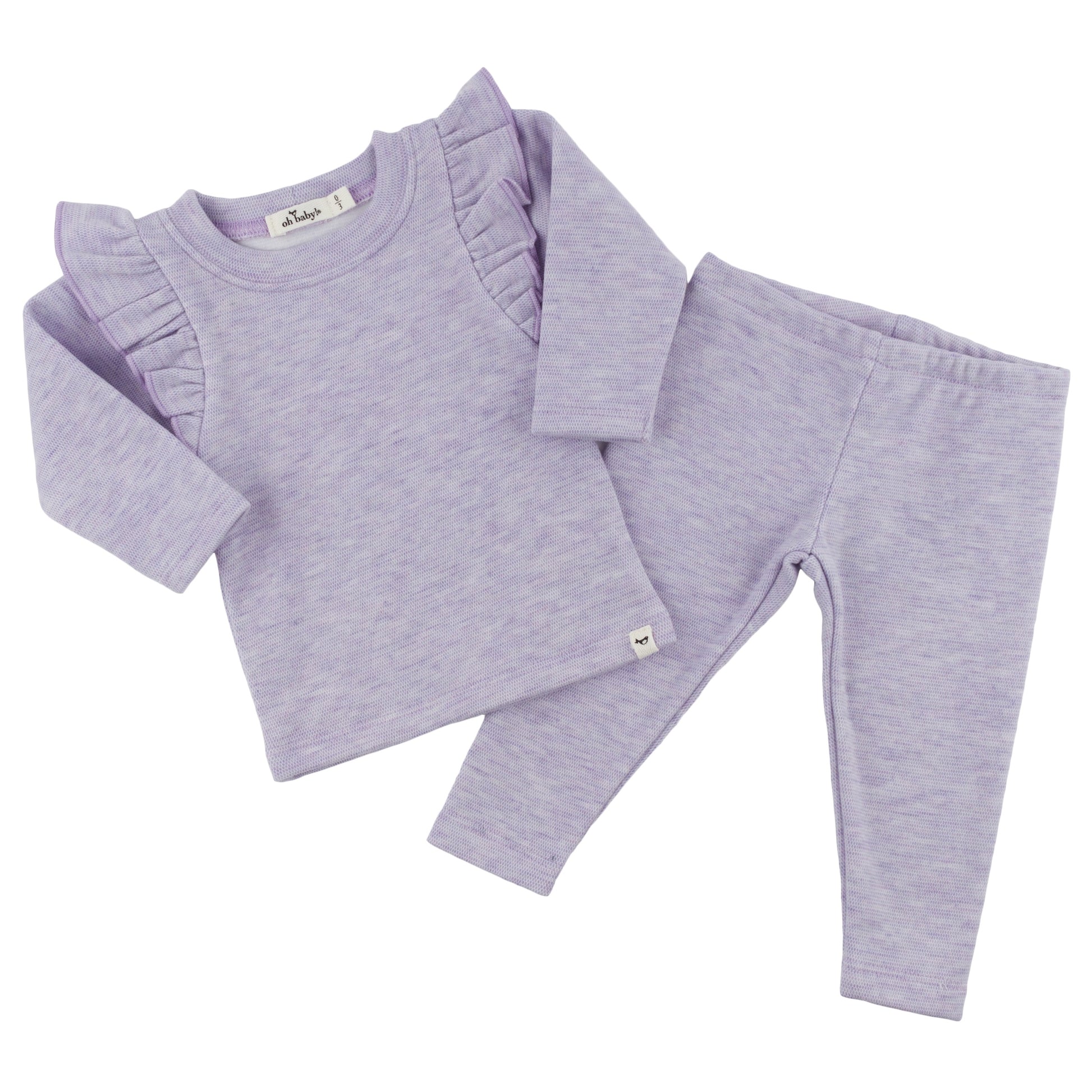 Oh Baby! Honeycomb Millie 2pc Set - Wisteria, 0-3M - Image 2
