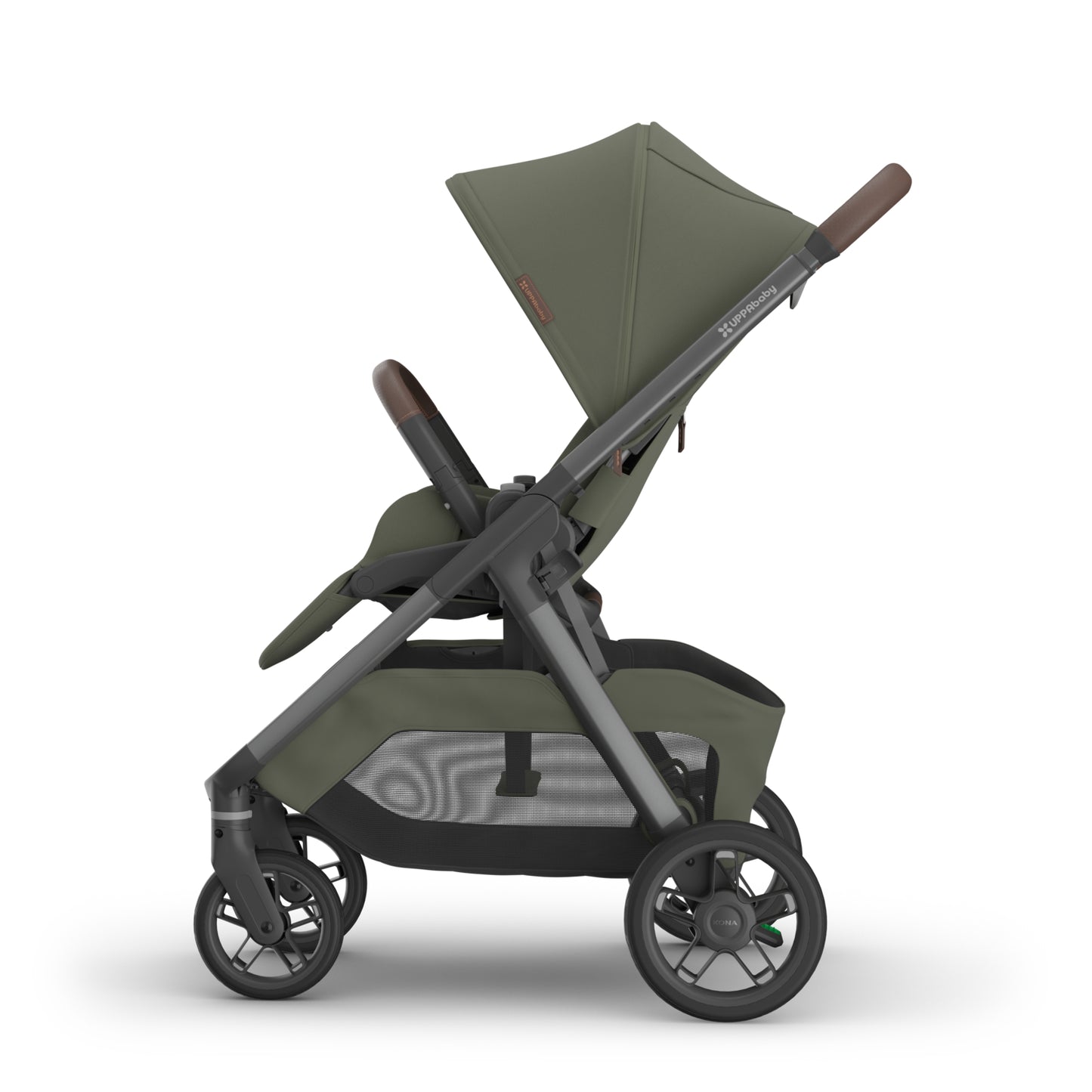 UPPAbaby Kona Stroller + Aria V2 Travel System Bundle - Evelyn Meadow Green