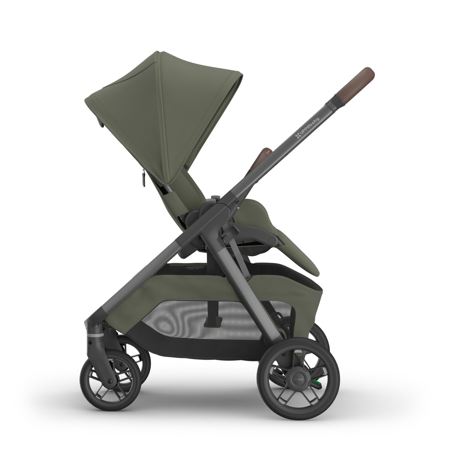 UPPAbaby Kona Stroller - Evelyn Meadow Green (Graphite Frame / Chestnut Leather)