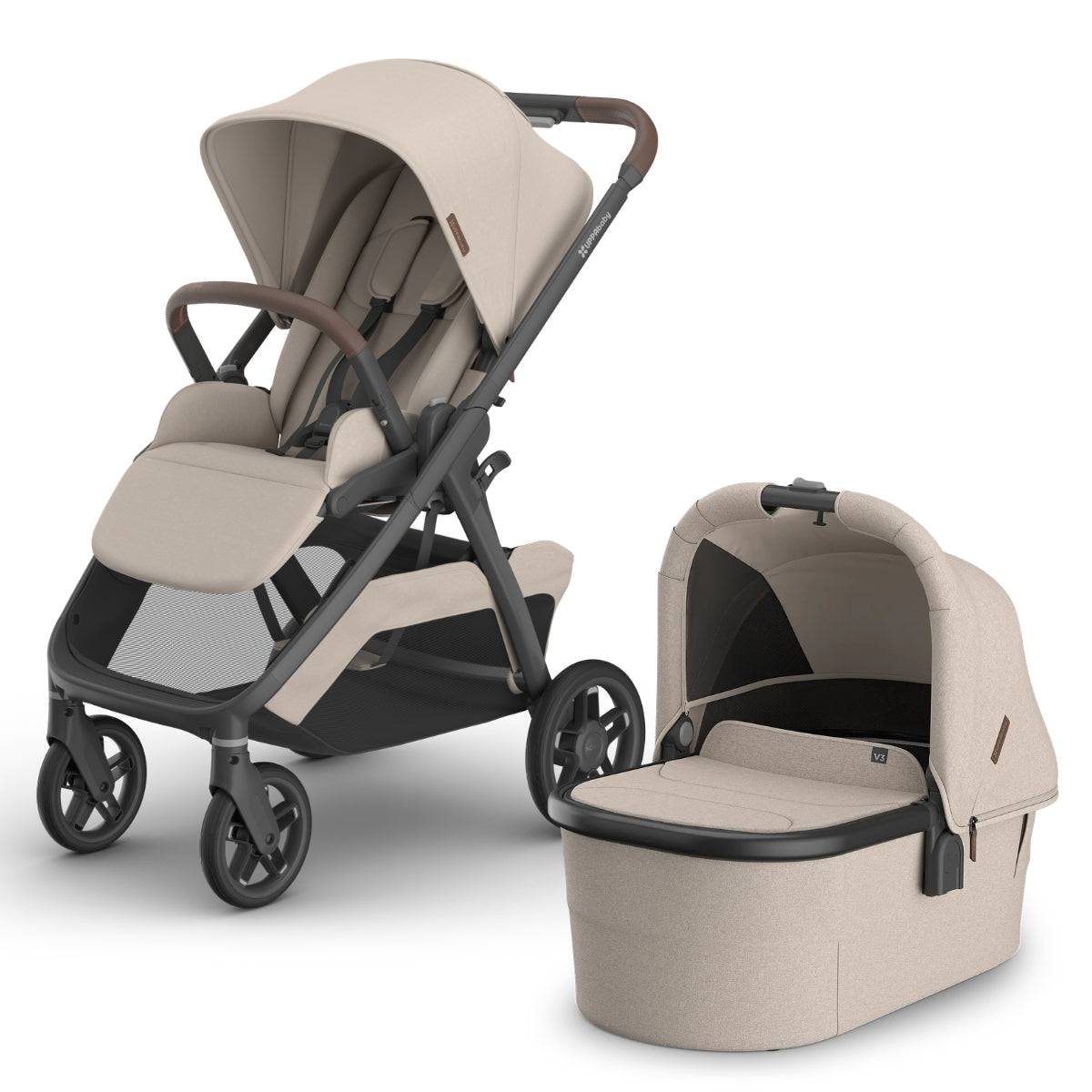 UPPAbaby Kona Stroller + Bassinet V3 Bundle - Ada Sandstone Mélange