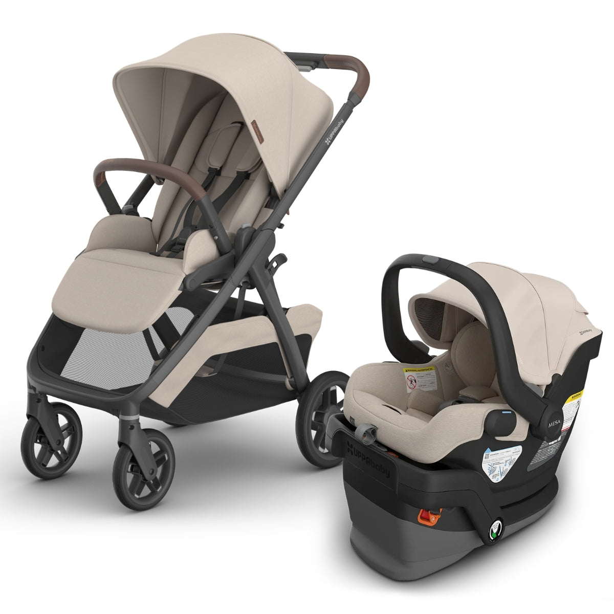 UPPAbaby Kona Stroller + Mesa V3 Travel System Bundle - Ada Sandstone Mélange