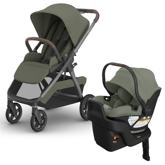 UPPAbaby Kona Stroller + Aria V2 Travel System Bundle - Evelyn Meadow Green