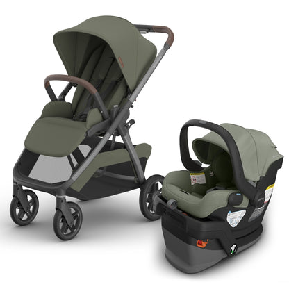 UPPAbaby Kona Stroller + Mesa V3 Travel System Bundle - Evelyn Meadow Green