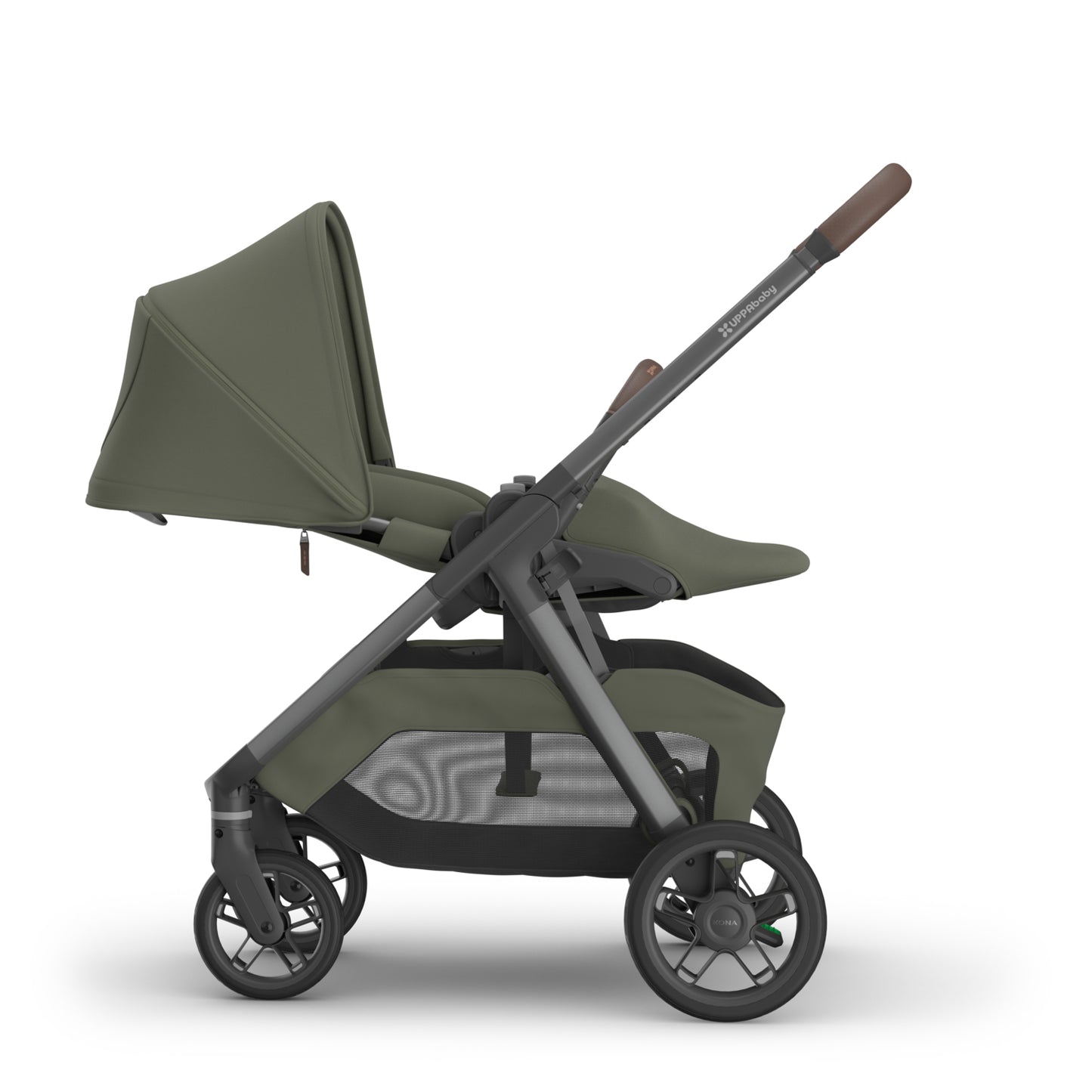 UPPAbaby Kona Stroller + Aria V2 Travel System Bundle - Evelyn Meadow Green