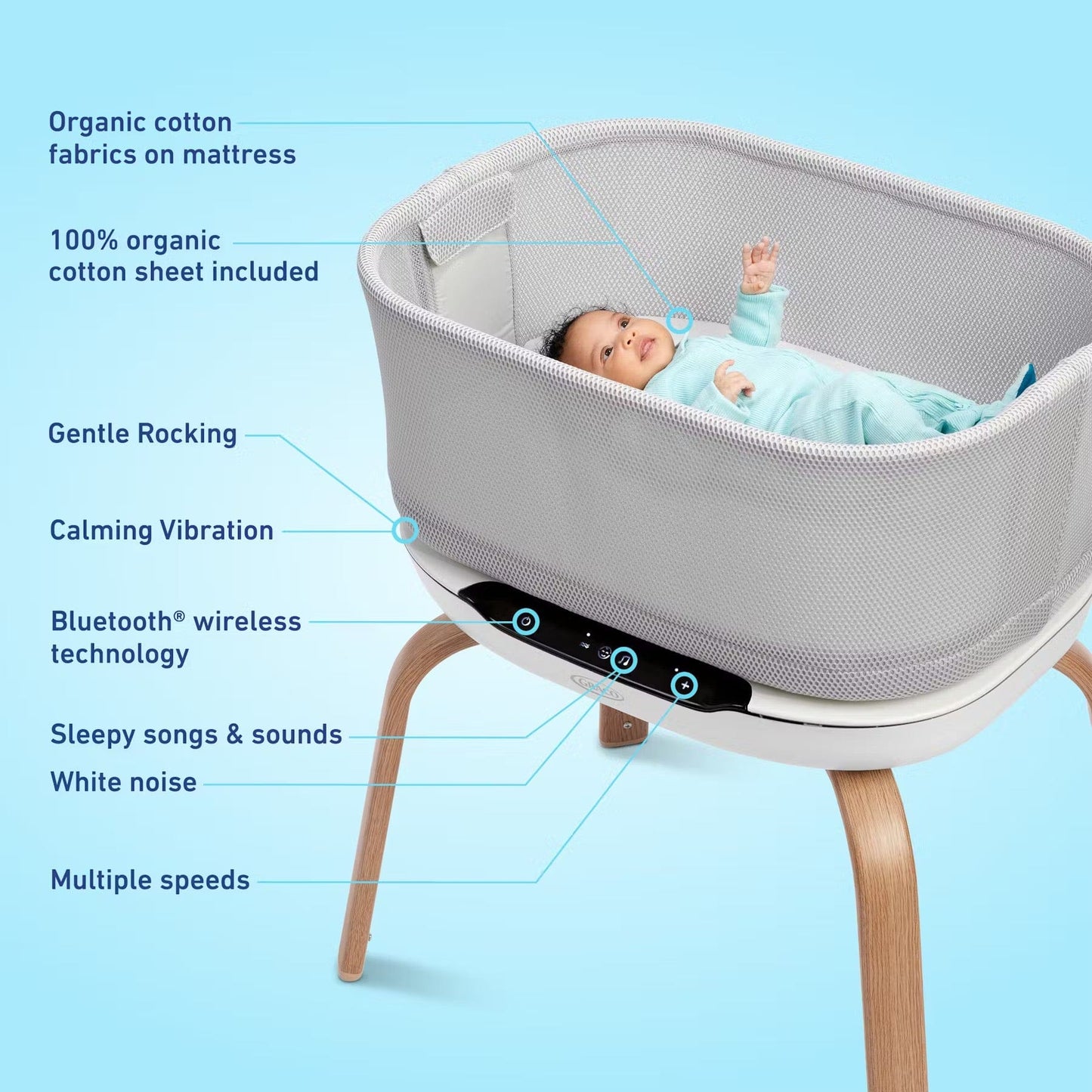 Graco SmartSense Soothing Bassinet - Luna - 2203031