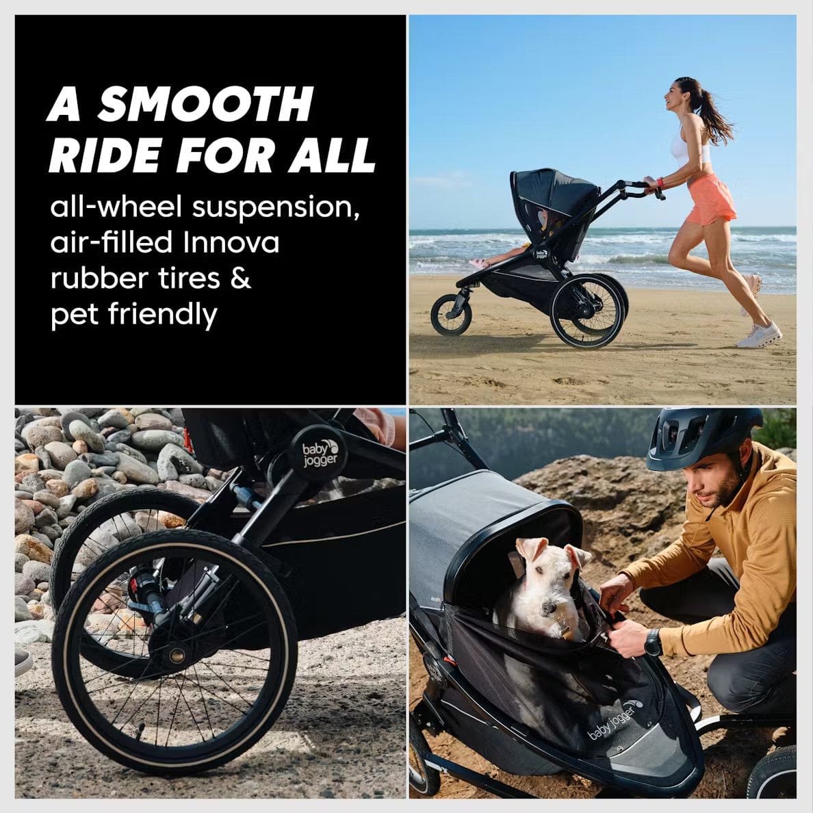 Baby Jogger City Prix Jogger + Bike Trailer + Weather Shield Bundle - Ambition Black - 2203039