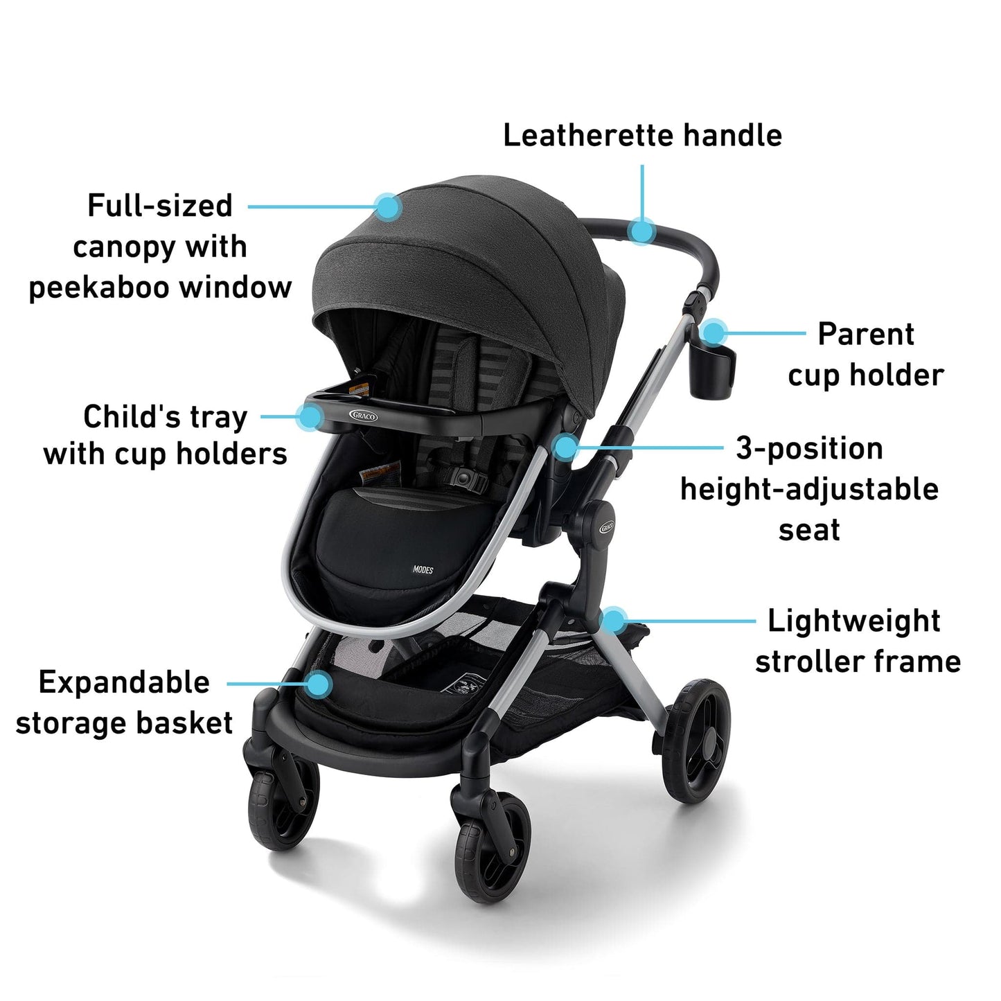 Graco Modes Nest DLX 3-in-1 Travel System - Raven - 2215523