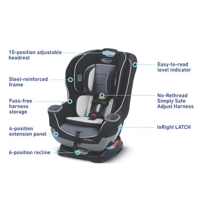 Graco Extend2Fit Convertible Car Seat - Gotham - 2216092