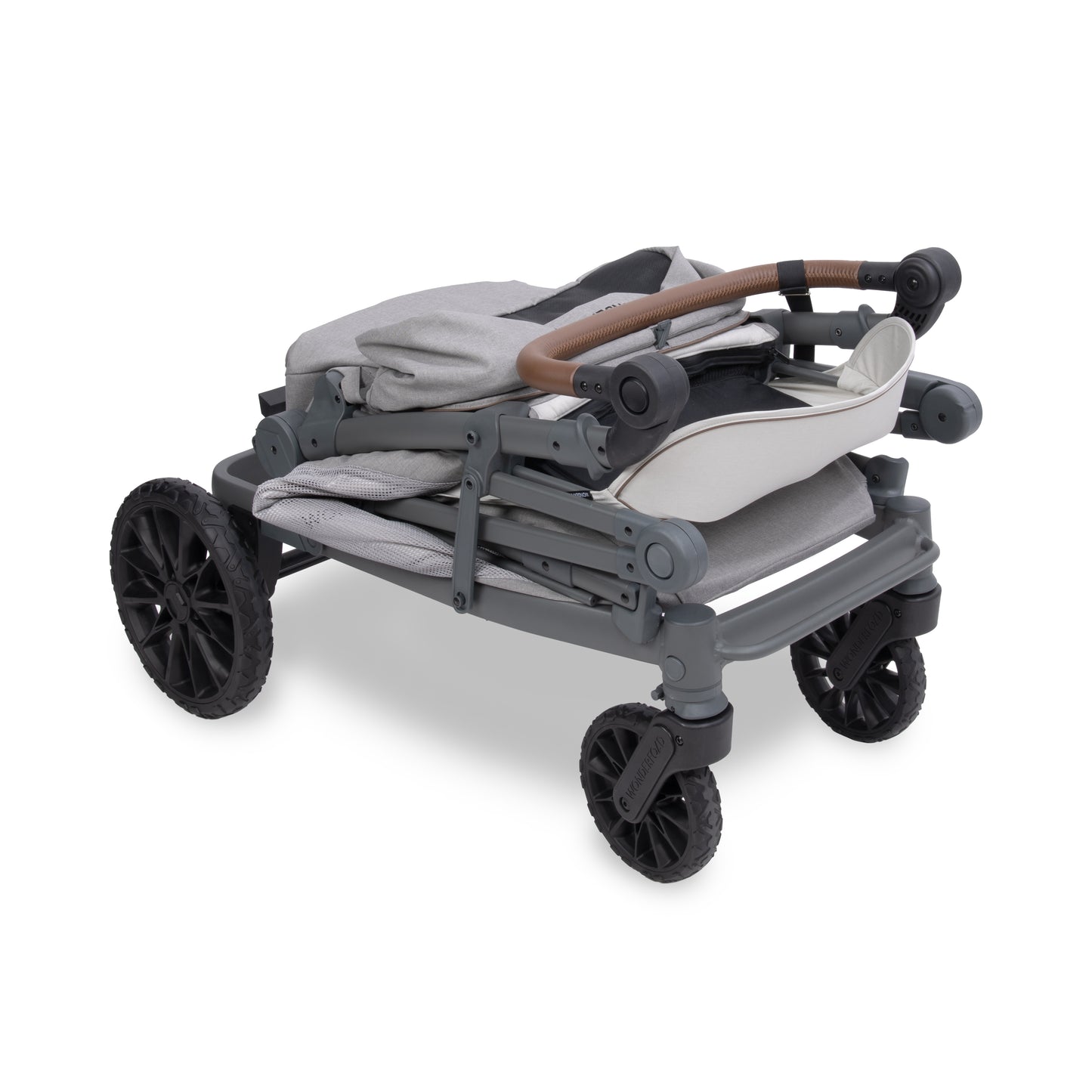 WonderFold L2 Double (2 Seater) Stroller Wagon - Gray