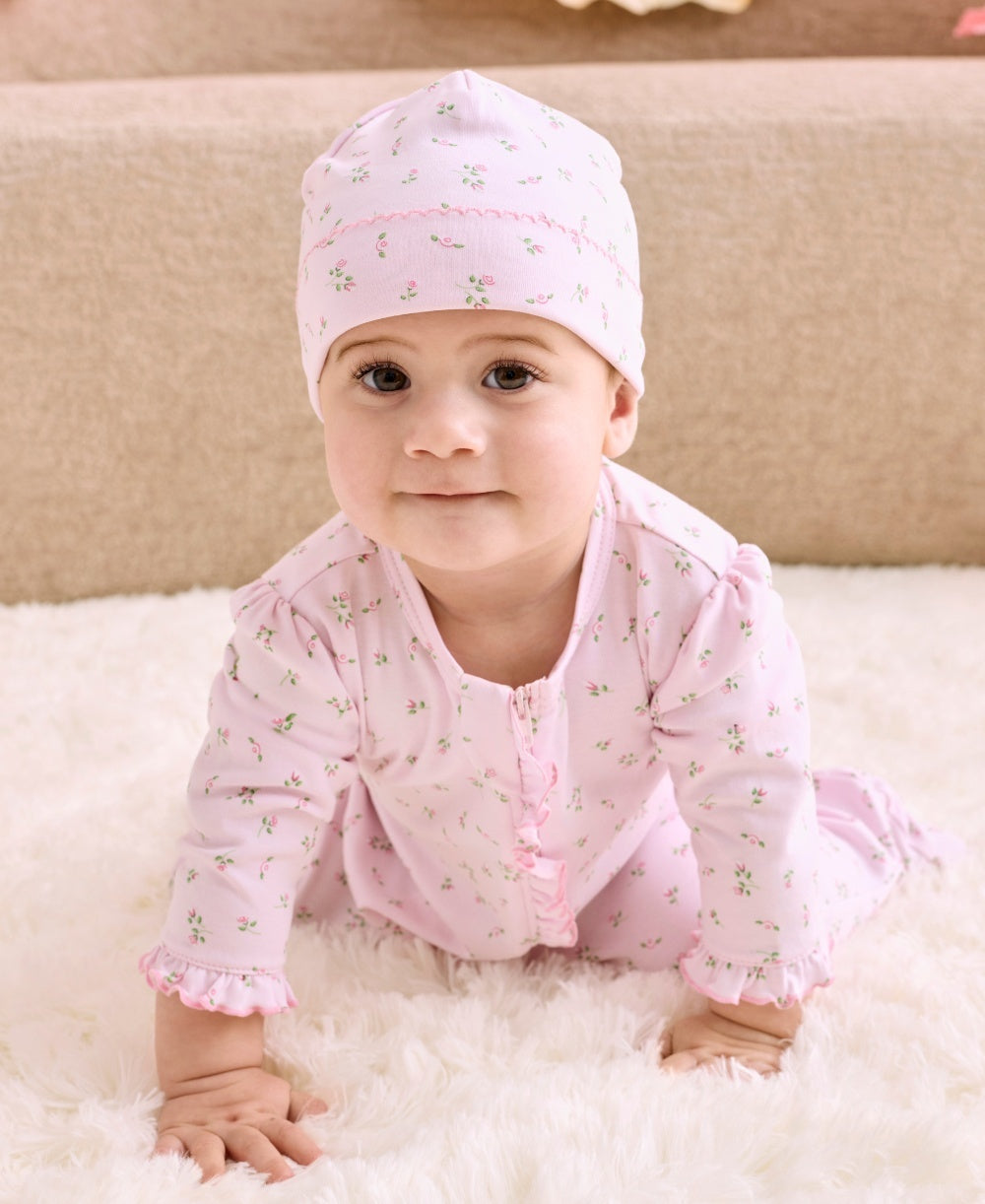 Kissy Kissy Zip Footie - Garden Ruffle Pink, Newborn