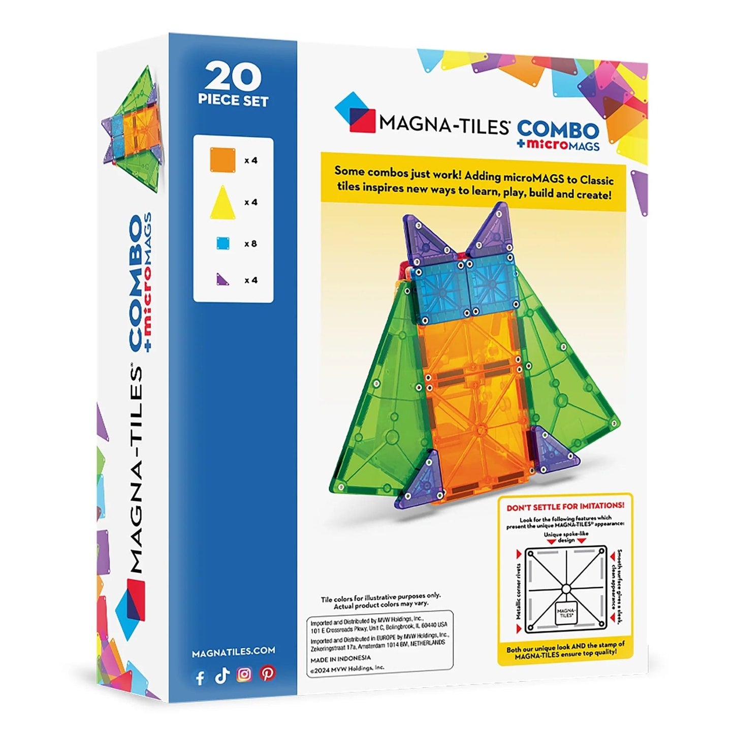 Magna-Tiles microMAGS Combo, 20 Piece Set - 244020CO