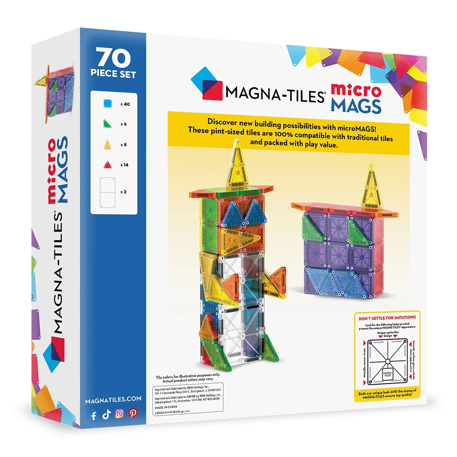 Magna-Tiles microMAGS, 70 Piece Set - 244070MM