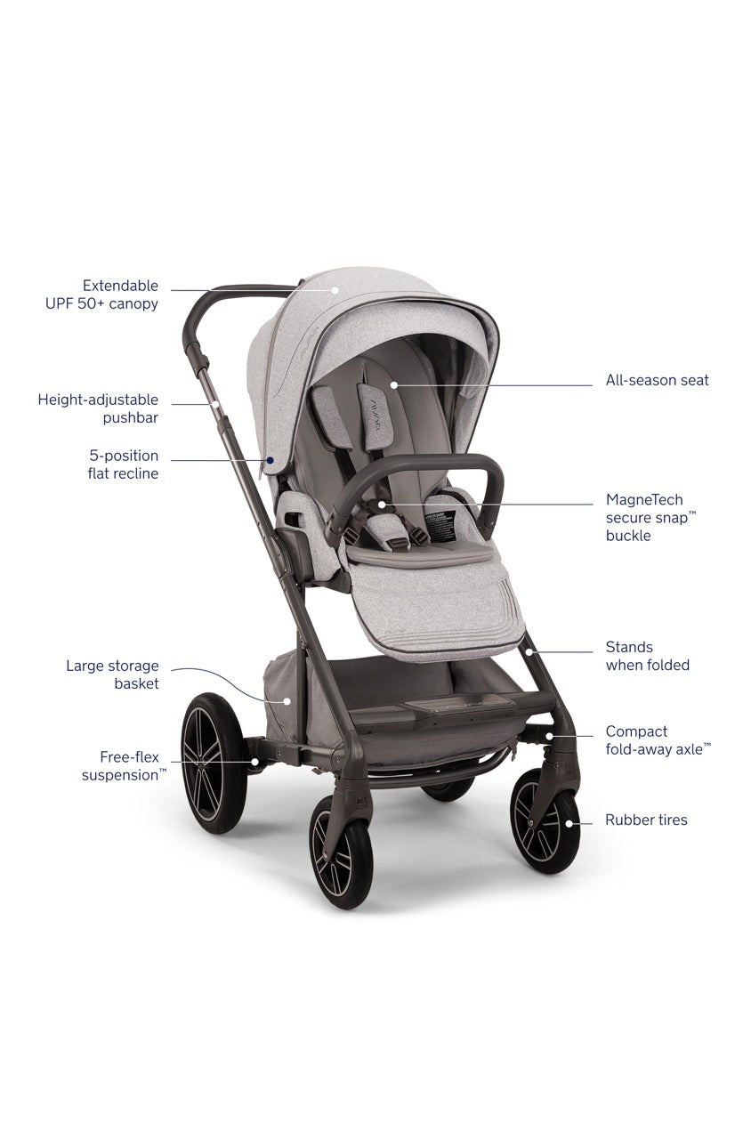 Nuna MIXX Next Stroller with Magnetic Buckle - Sterling