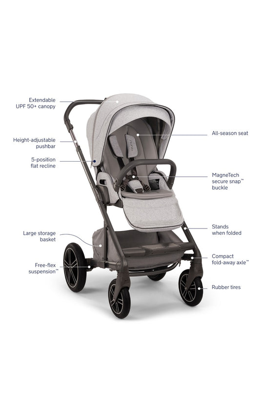 Nuna MIXX Next Stroller with Magnetic Buckle - Sterling
