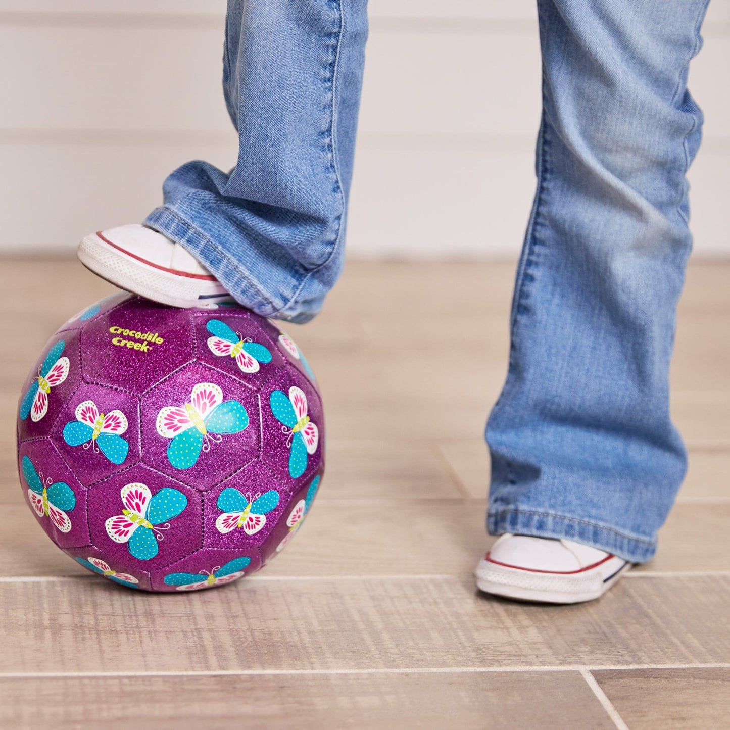Crocodile Creek Size 3 Glitter Soccer Ball - Butterfly