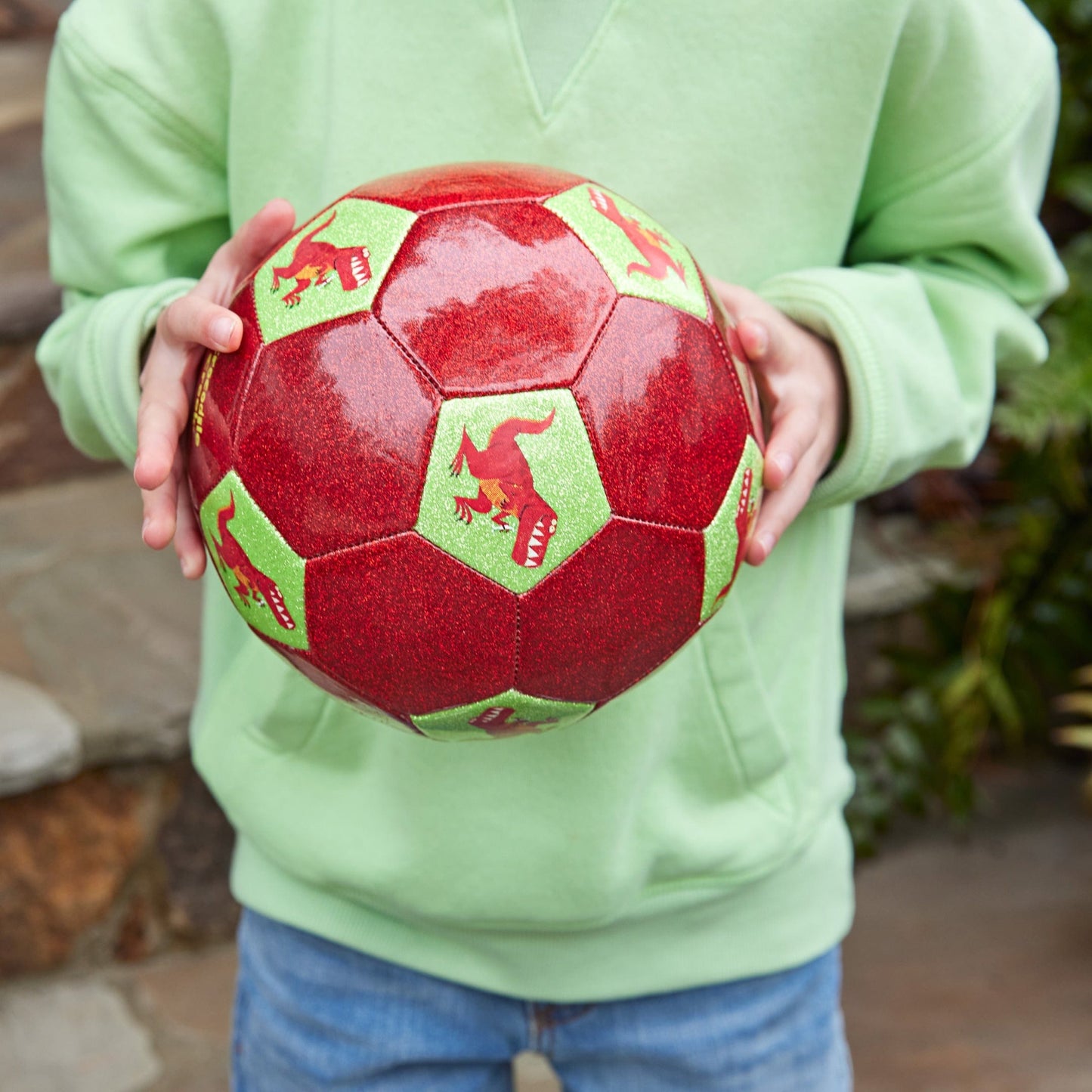 Crocodile Creek Size 3 Glitter Soccer Ball - Dinosaur
