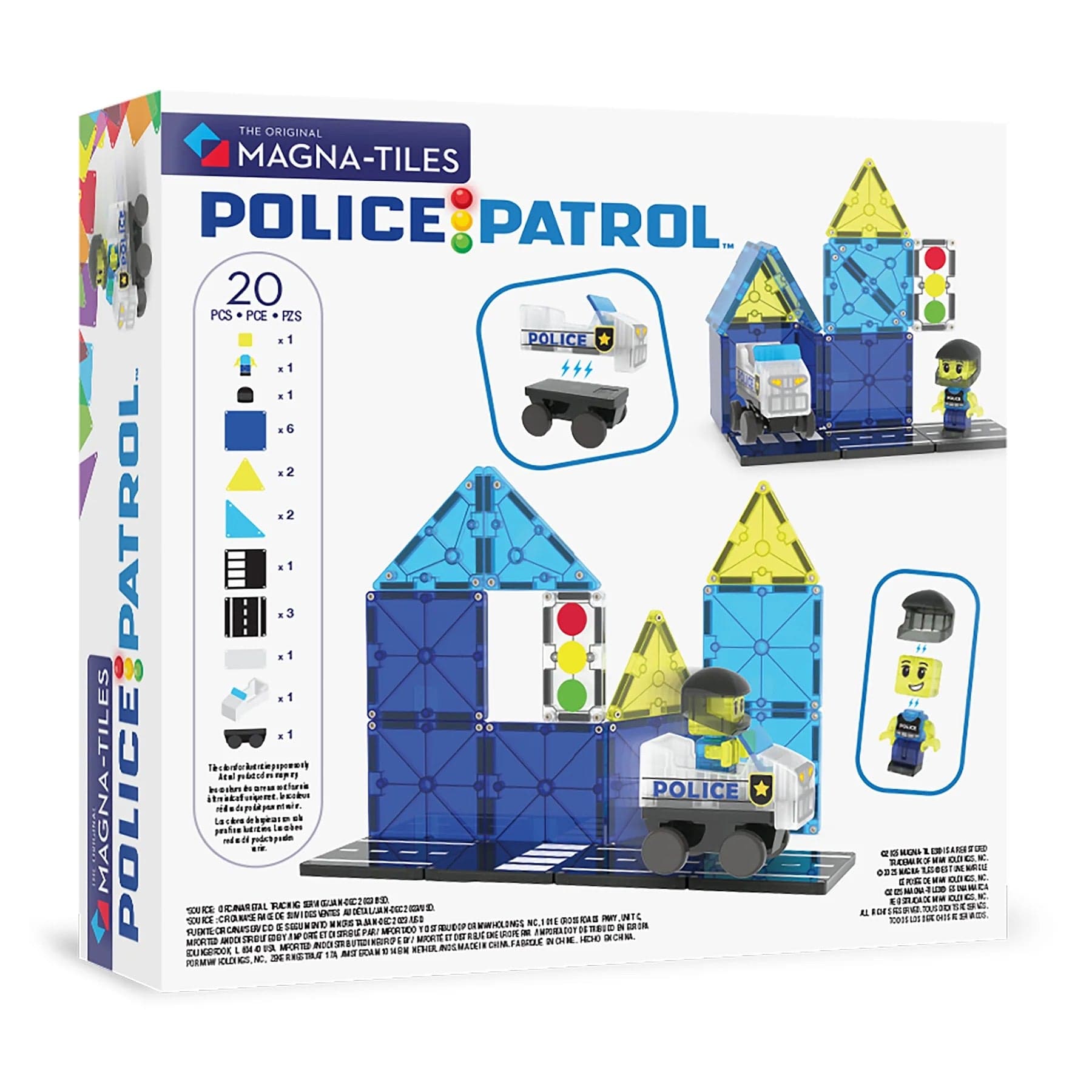Magna-Tiles Police Patrol, 20 Piece Set - 252020PO