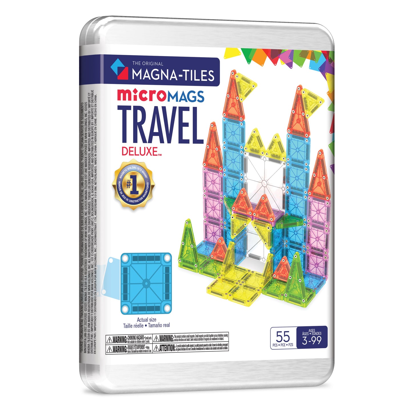 MAGNA-TILES microMAGS Travel Set Deluxe 55-Piece Set