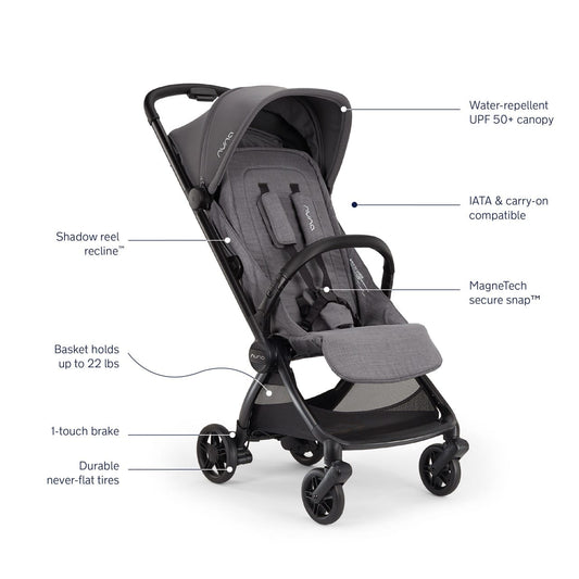 Nuna VIAA cabn Lightweight & Compact Stroller - Pewter
