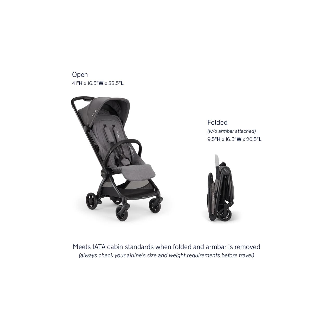 Nuna VIAA cabn Lightweight & Compact Stroller