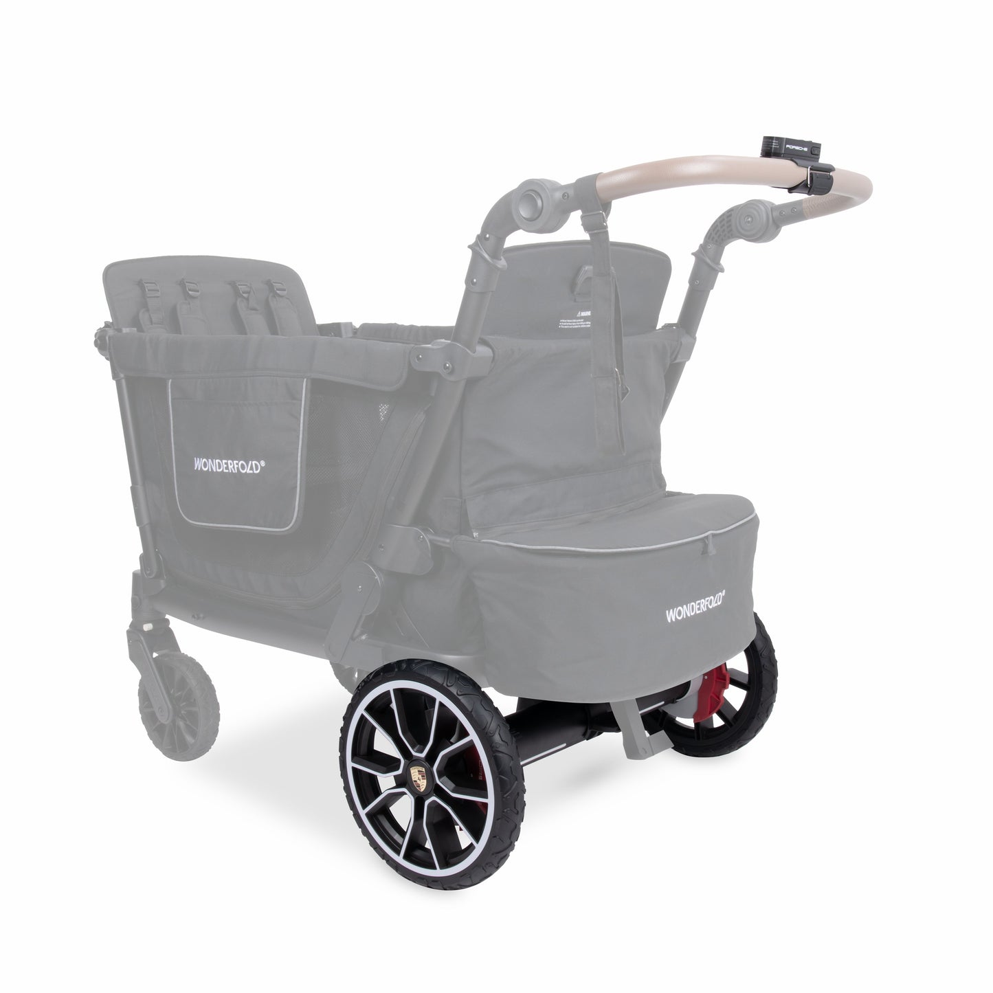 WonderFold L4 Quad (4 Seater) Stroller Wagon with Electric Wheels - Porsche