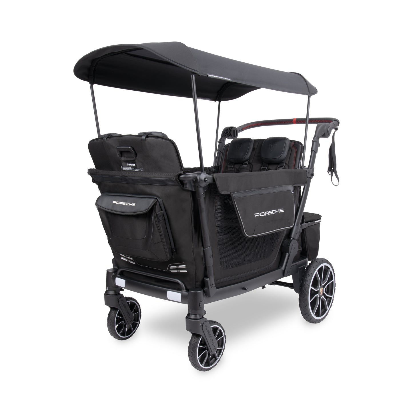 WonderFold L4 Quad (4 Seater) Stroller Wagon with Non-Electric Wheels - Porsche